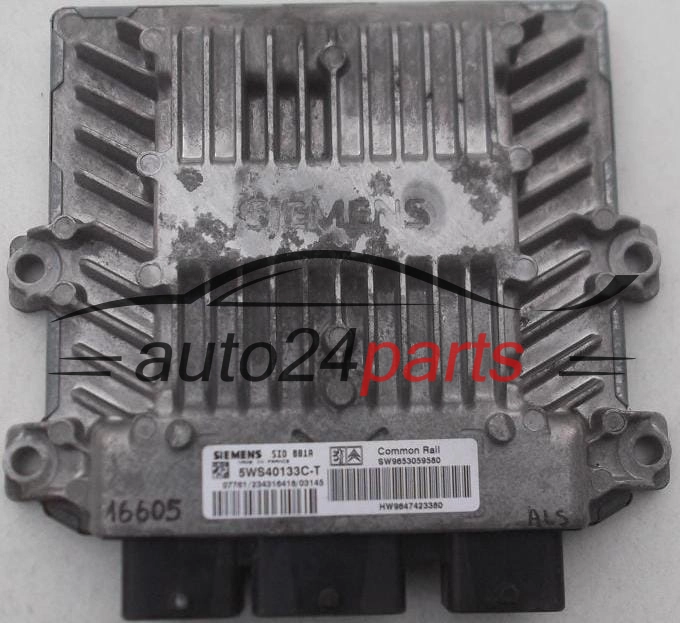CENTRALINA DO MOTORE PEUGEOT 307 2.0 HDI SIEMENS 5WS40133C-T, 5WS40133CT, SID 801A SW9653059580 HW9647423380
