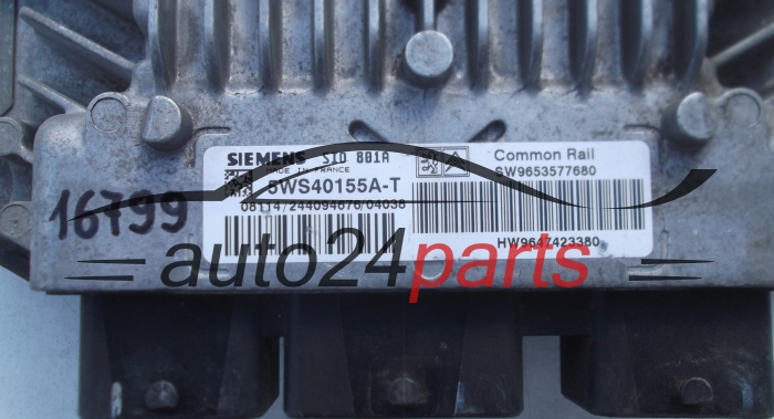 Μονάδα Ελέγχου Κινητήρα CITROEN BERLINGO PEUGEOT PARTNER 2.0 HDI SIEMENS 5WS40155A-T,  SW9653577680 HW9647423380
