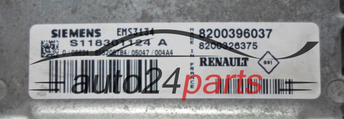 ECU CENTRALITA DE MOTOR  RENAULT KANGOO 1.6 SIEMENS S118301124 A