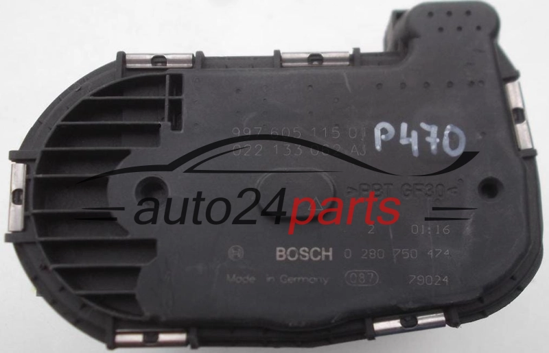 THROTTLE BODY PORSCHE BOSCH 0 280 750 474, 0280750474, 997 605 115 01, 99760511501, 022 133 062 AJ, 022133062AJ