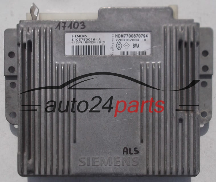 ECU αυτόματο κιβώτιο ταχυτήτων RENAULT MEGANE SCENIC 1.6, SIEMENS S103750016 A