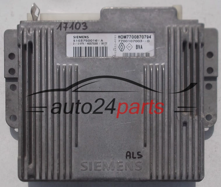 ECU αυτόματο κιβώτιο ταχυτήτων RENAULT MEGANE SCENIC 1.6, SIEMENS S103750016 A