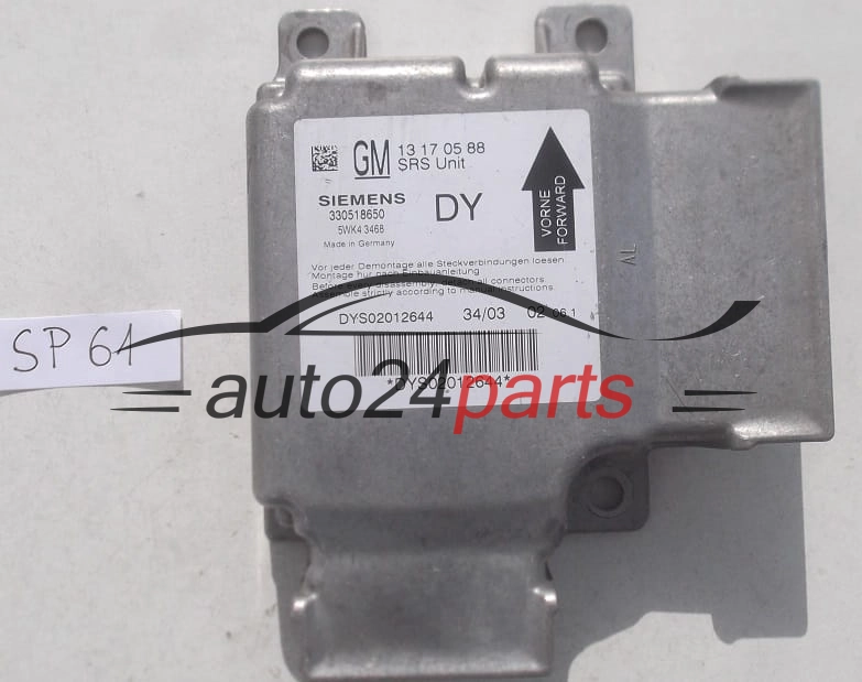 STEROWNIK MODUL PODUSZEK POWIETRZNYCH OPEL VECTRA C SIGNUM GM 13 17 05 88 DY