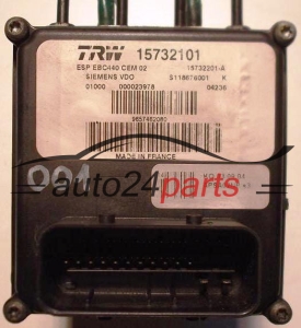 ABS PUMPE BLOCK HYDRAULIKPUMPE STEUERGERAT PEUGEOT 407 TRW 15732101 ESP EBC440 CEM 02, 15732201A, 15732201-A, SIEMENS VDO S118676001K, S118676001 K, 9657462080 