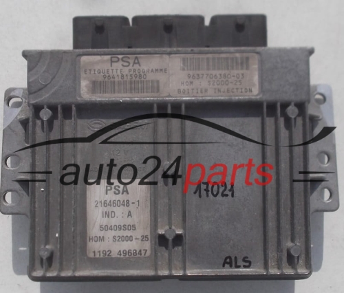 MOTORSTEUERGERÄT ECU STEUERGERAT PEUGEOT 206 1.4 SAGEM 21646048-1 9641815980 9637706380-03