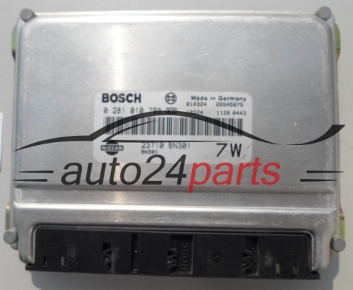 CALCULATEUR MOTEUR NISSAN ALMERA 2.2 L BOSCH  0281010708,  23710BN301, 7W