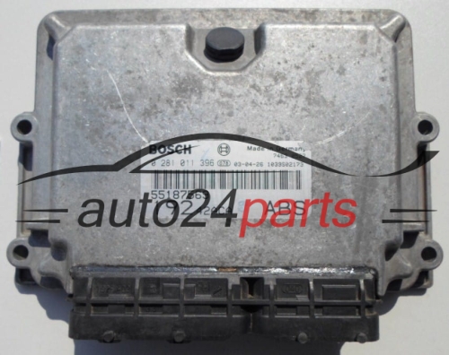 CALCULATEUR MOTEUR FIAT STILO 1.9 JTD BOSCH 0 281 011 396,  55187569, ABS