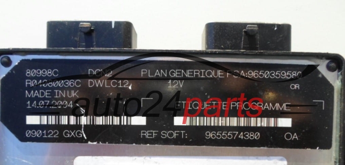 ECU CENTRALITA DE MOTOR  CITROEN BERLINGO LUCAS R04080036C, PSA 9650359580, SOFT 9655574380