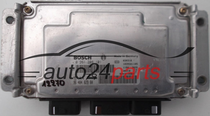 KOMPUTER STEROWNIK SILNIKA CITROEN, PEUGEOT 206 1.6 16V, BOSCH 0 261 208 101, 0261208101, 96 484 829 80, 9648482980, ME7.4.4 79