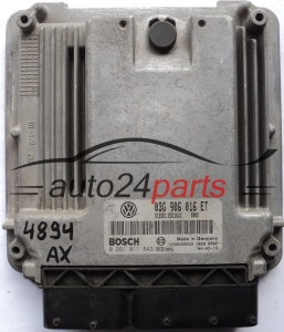 ECU ENGINE CONTROLLER VW VOLKSWAGEN GOLF 2.0 TDI 03G906016ET, 03G 906 016 ET, BOSCH 0281011843, 0 281 011 843, DIESEL EDC16U1 5803, 1039S05033
