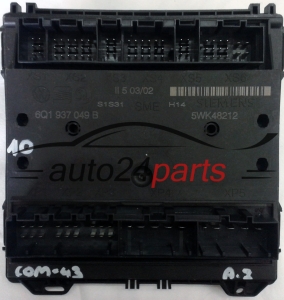 CENTRALITA DE CONFORT 6Q1937049B, 6Q1 937 049 B, SIEMENS 5WK4 8212, 5WK48212 SEAT IBIZA SKODA FABIA VW POLO