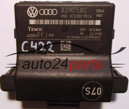 CENTRALKA MODUL STEROWNIK GATEWAY VOLKSWAGEN TEMIC 402063 TFJ-ING, 3C0907530C, 3C0 907 530 C, 3C0907951A, 3C0 907 951 A - C388, C416, C422, C423, C424