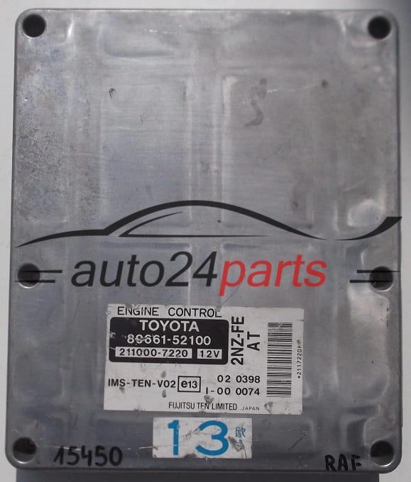 CENTRALINA MOTORE TOYOTA FUJITSU 211000-7220, 2110007220, 89661-52100, 8966152100, 2NZ-FE AT