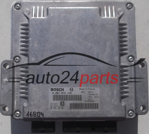 CENTRALINA MOTORE PEUGEOT 307 2.0 HDI, BOSCH 0281012140, 96 583 729 80, 9658372980, 9640938680, 1039S08795, EDC15C2 63