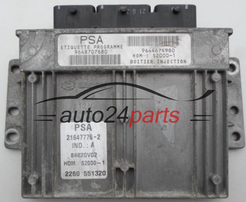 Μονάδα Ελέγχου Κινητήρα  CITROEN 1.8 Sagem 21647776-2,  9644674980, PSA 9648707680