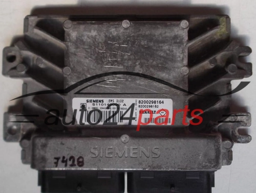 KOMPUTER STEROWNIK SILNIKA RENAULT CLIO 1.4 S110140000, 8200298154, 8200298162, EMS 3132 - 7428
