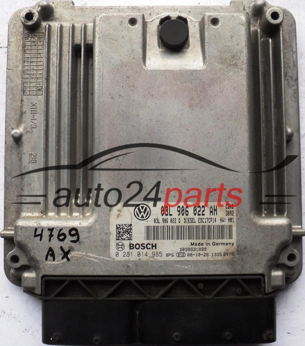 CALCULATEUR MOTEUR VOLKSWAGEN GOLF 2.0 TDI BOSCH 0 281 014 985, 0281014985, 03L 906 022 AH, 03L906022AH, 03L 906 022 G, 03L906022G, EDC17CP14