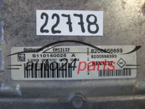 Sterownik silnika Renault Continental EMS3132 S110140025 A 8200856659 8200598393