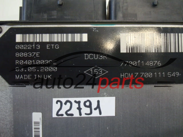 Sterownik silnika Renault Clio Kangoo 1.9 D R04010030E 7700114876 – zdjęcie 2