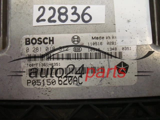 KOMPUTER STEROWNIK SILNIKA FIAT 2.0 JTDM BOSCH 0 281 018 312, 0281018312, P05150620AC