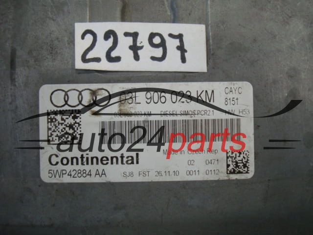MOTORSTEUERGERÄT ECU STEUERGERAT AUDI A1 1.6 TDI 03L 906 023 KM, 03L906023KM, 5WP42884AA