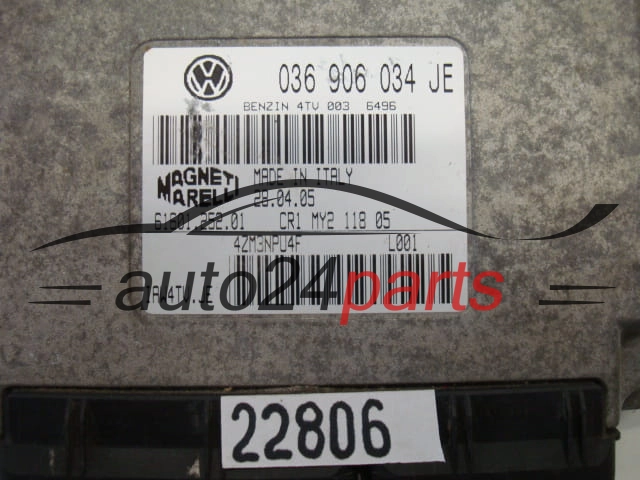 Μονάδα Ελέγχου Κινητήρα SKODA FABIA IAW 4TV.JE, IAW4TVJE, 036 906 034 JE, 036906034JE