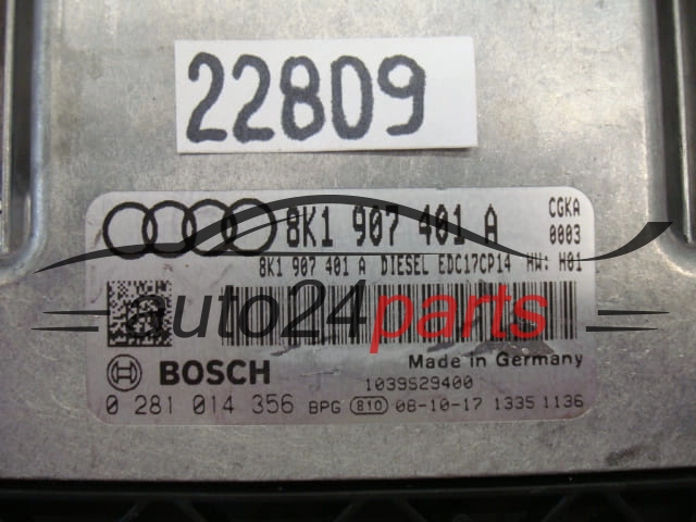 Μονάδα Ελέγχου Κινητήρα AUDI A5 BOSCH 0 281 014 356, 0281014356, 8K1 907 401 A, 8K1907401A, EDC17CP14