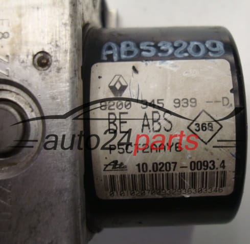 POMPE HYDRAULIQUE ET CALCULATEUR d'ABS RENAULT LAGUNA 8200 345 939, 8200345939, 10.0207-0093.4,10020700934, 10.0970-1402.3, 10097014023