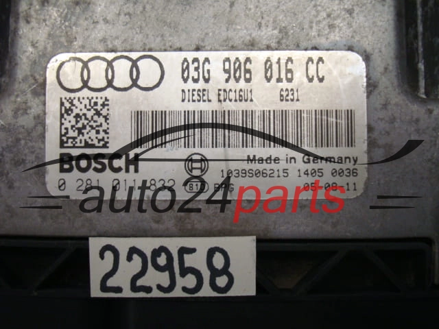 Μονάδα Ελέγχου Κινητήρα Audi 0281011832 03G906016CC EDC16U1
