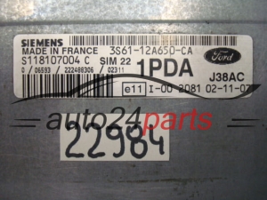 Sterownik silnika Ford Fiesta 1.4 S118107004C 3S6112A650CA – zdjęcie 2