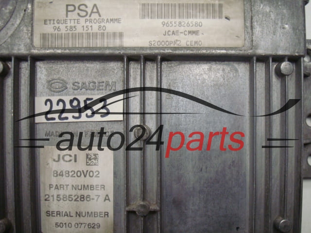 MOTORSTEUERGERÄT ECU STEUERGERAT CITROEN 21585286-7A, 215852867A, 9658515180, 9655826380
