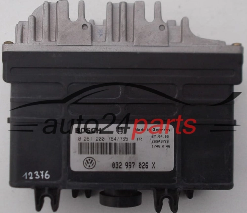 KOMPUTER STEROWNIK SILNIKA VW VOLKSWAGEN GOLF 1.4 BOSCH 0 261 200 764/765, 0261200764, 032 906 026 X, 032906026X - 12376