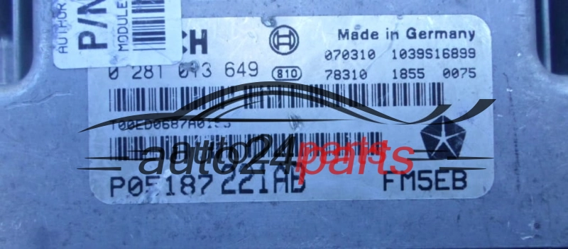 JEEP CHEROKEE 2.8 CRDI BOSCH 0281013649,  P05187221AB FM5EB