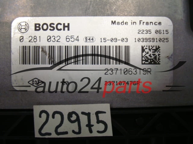 CENTRALINA MOTORE RENAULT CAPTUR 1.5 DCI BOSCH 0 281 032 654, 0281032654, 237106319R
