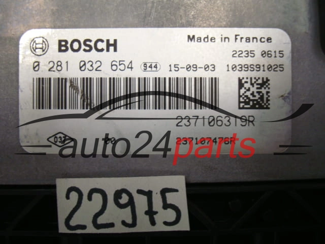 CENTRALINA MOTORE RENAULT CAPTUR 1.5 DCI BOSCH 0 281 032 654, 0281032654, 237106319R