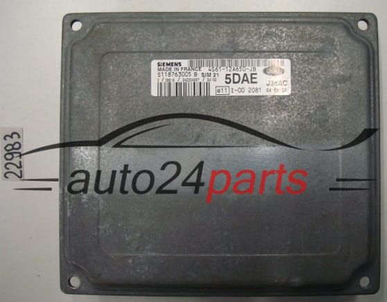 Μονάδα Ελέγχου Κινητήρα FORD FIESTA SIM 21 4S61-12A650-JB, 4S6112A650JB, S118763005B