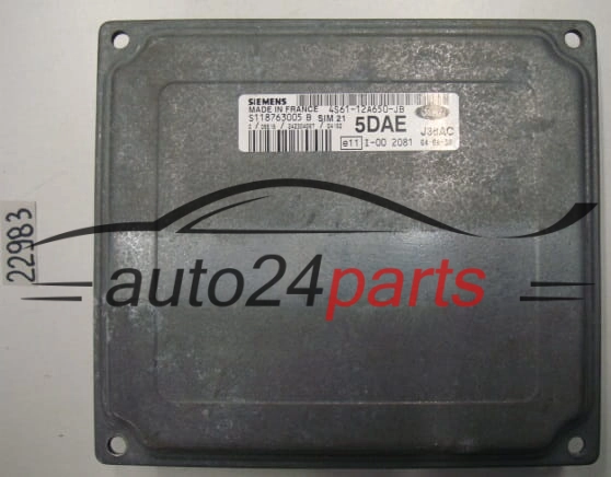 Μονάδα Ελέγχου Κινητήρα FORD FIESTA SIM 21 4S61-12A650-JB, 4S6112A650JB, S118763005B