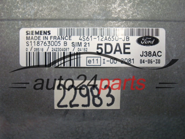 Μονάδα Ελέγχου Κινητήρα FORD FIESTA SIM 21 4S61-12A650-JB, 4S6112A650JB, S118763005B