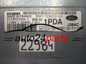 FORD FIESTA 1.4, SIEMENS S118107004C, 3S61-12A650-CA, 3S6112A650CA, 1PDA