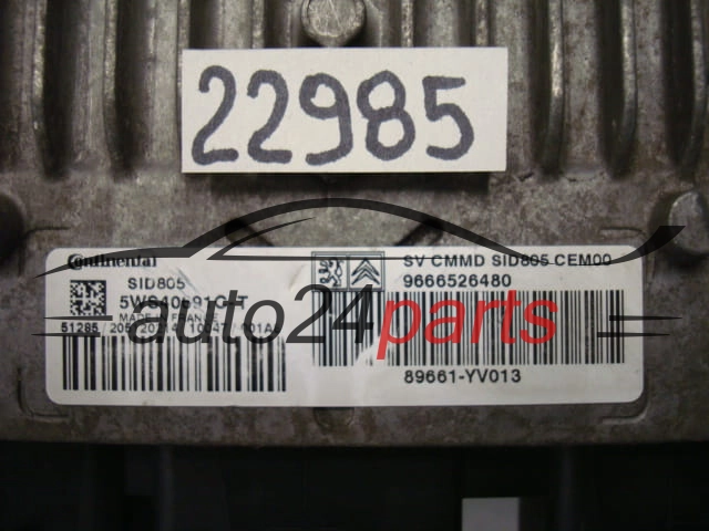 Μονάδα Ελέγχου Κινητήρα PEUGEOT 107 5WS40691C-T, 5WS40691CT, 9666526480, 896661-YV013, 896661YV013