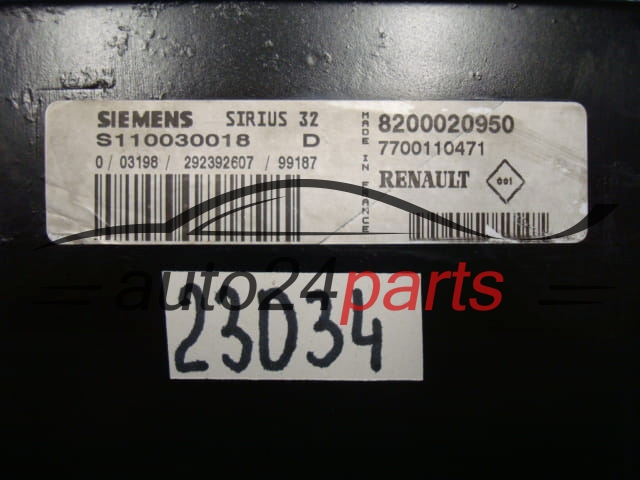 Sterownik silnika Renault Megane 1.4 S110030018D 8200020950 – zdjęcie 2