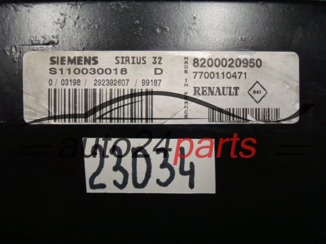 Sterownik silnika Renault Megane 1.4 S110030018D 8200020950 – zdjęcie 2
