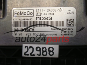 CALCULATEUR MOTEUR FORD 1.5 TDCI BOSCH 0 281 032 853, 0281032853, ET71-12A650-SD, ET7112A650SD