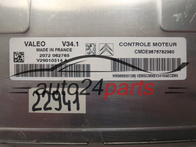 CENTRALINA DO MOTORE PEUGEOT 207 VALEO V34.1 CMDE9676782980, V29010314A