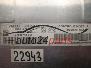 ECU ENGINE CONTROLLER CITROEN PEUGEOT VALEO J34P-AAE 21586716-0A, 215867160A, SW9667112180