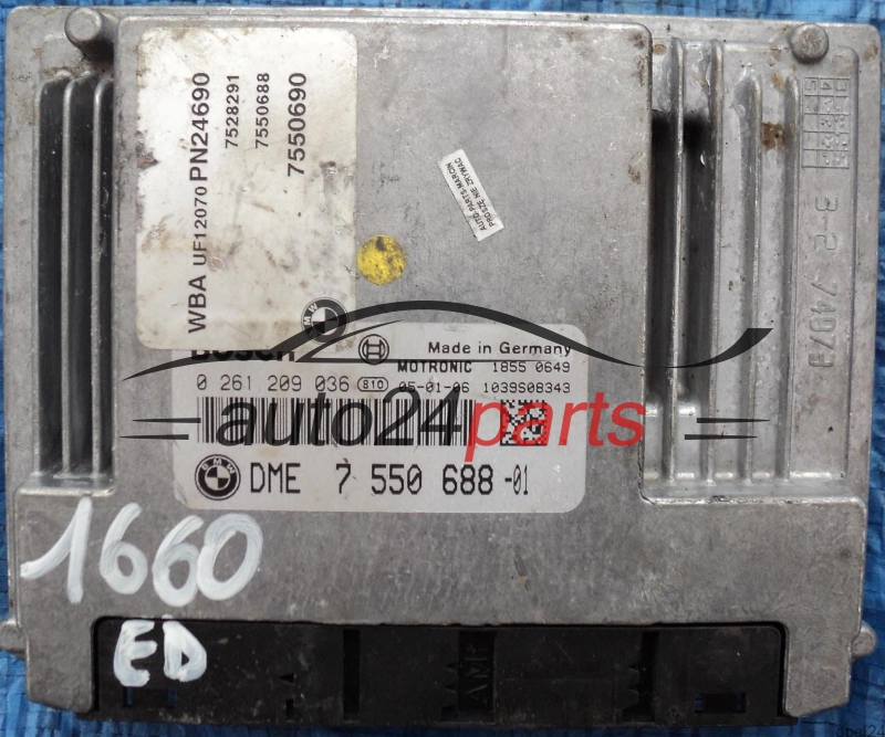 CALCULATEUR MOTEUR BMW E81 E87 116 1.6 BOSCH 0261209036, 0 261 209 036, DME 7 550 688 -01, 7550688, 755068801, DME7550688 