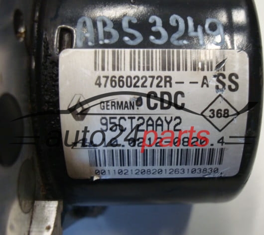 ABS PUMPE BLOCK HYDRAULIKPUMPE STEUERGERÄT RENAULT MEGANE 476602272R, 95CT2AAY2, 10.0212-0820.4, 10021208204, 28.5612-5802.3, 28561258023
