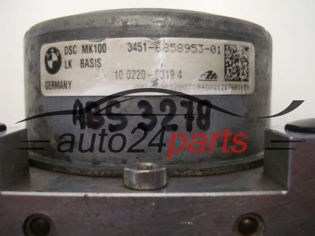 POMPE HYDRAULIQUE ET CALCULATEUR d'ABS BMW 3451-6858953-01, 3451685895301, 10.0220-0319.4, 10022003194, 6861376
