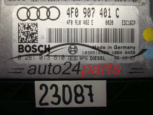 KOMPUTER STEROWNIK SILNIKA AUDI A6 3.0 TDI 4F0907401C, 4F0 907 401 C, 4F0910402E, 4F0 910 402 E BOSCH 0281013610, 0 281 013 610