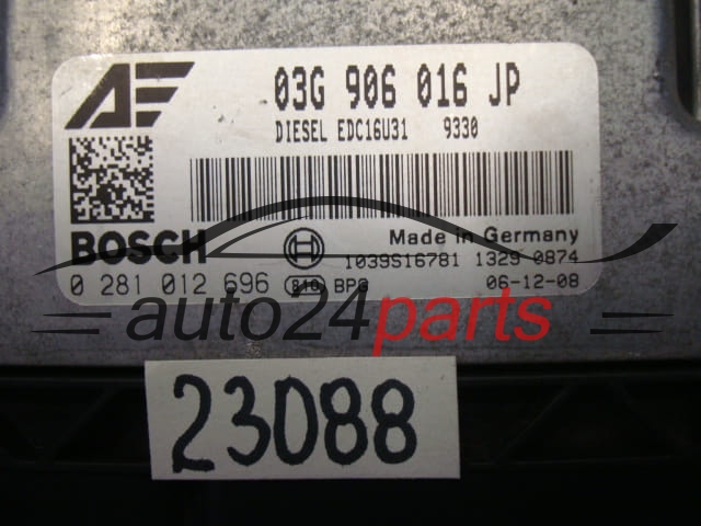 SEAT ALHAMBRA VW SHARAN 2.0 TDI 03G906016JP, 03G 906 016 JP, BOSCH 0281012696, 0 281 012 696, DIESEL EDC16U31 9771